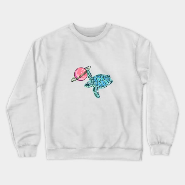 Space Turtle Crewneck Sweatshirt by latheandquill